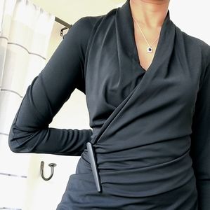 DKNY black side ruched dress